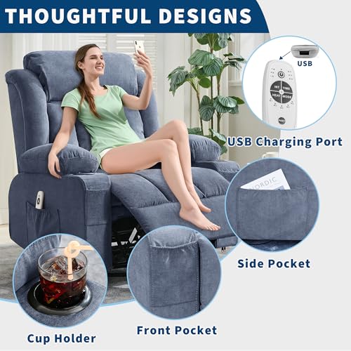 Sillón Plegable Relajante Azul con Masaje miniatura 5