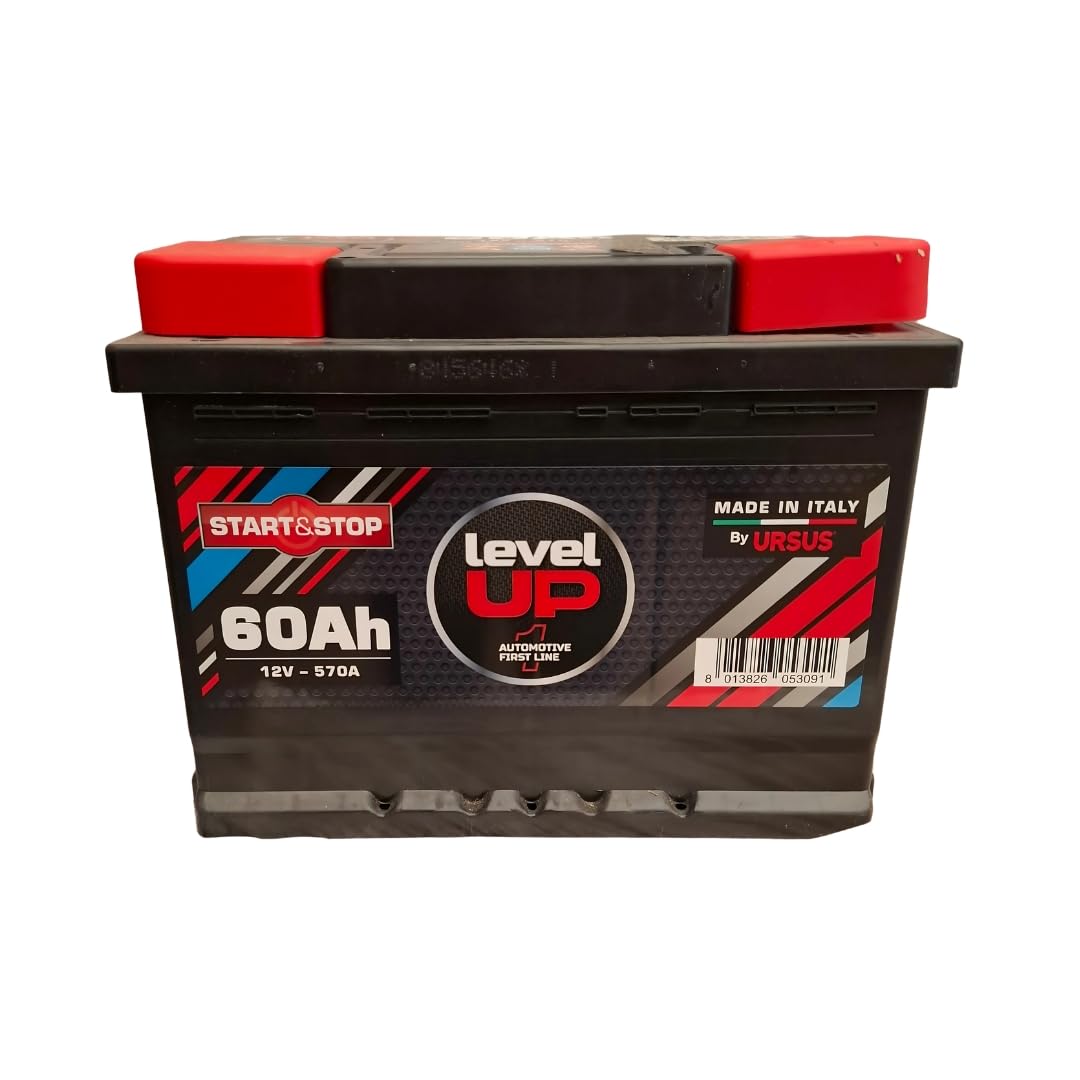Ursus Level UP Batteria Auto 60Ah, 12V, 570A, Start & Stop, Made in Italy