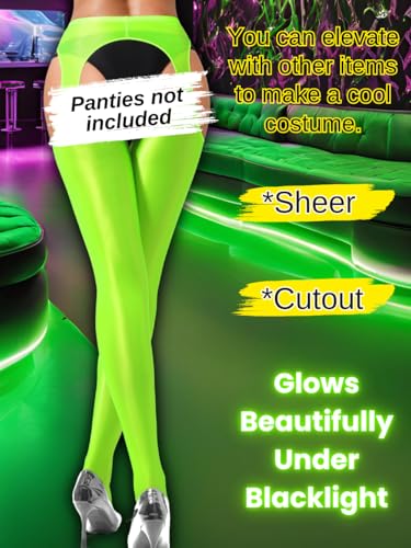 Sexy Shiny Tights, Sheer High-Waisted, Suspender Pantyhose For Women Rave Party Outfits Leggings Pants Exotic3