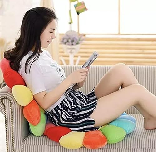 Image of DearJoy Rainbow Smiley Pillow /Cushion for Kids (Multicolor)