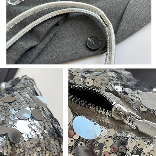 Women Sequin Bag Small Shoulder Tote Sparkly Purse Clutch Handbags Evening Bag Party Bling Glitter Sparkle Sequin Purse4