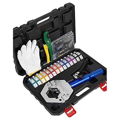 AMZCNC 71500 Hydraulic A/C Hose Crimper Hydra-Krimp Manual A/C Hose Crimper Kit Air Conditioning Repaire Handheld Hydraulic Hose Crimping Tool Cover