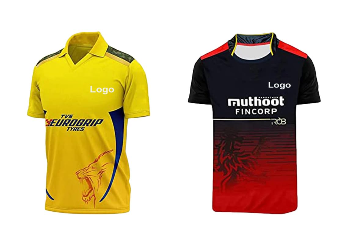RCB & CSK Cricket Team Full Sleeve Jersey Virat kohli 18 / MS Dhoni 7 2023/2024 (Boys and Men)