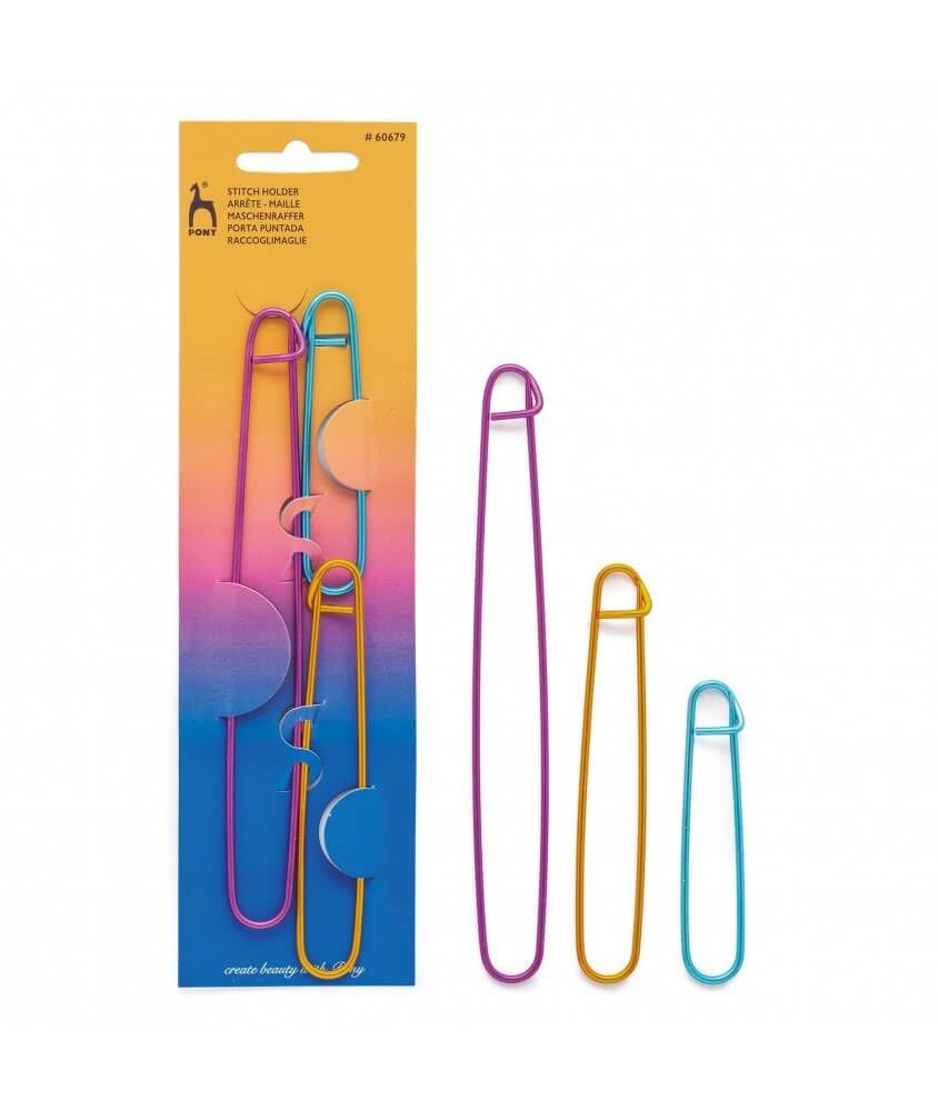 Pony 3 Assorted Sizes Stitch Holder, Multi-Colour, 7.5 x 4.2 x 25 cm