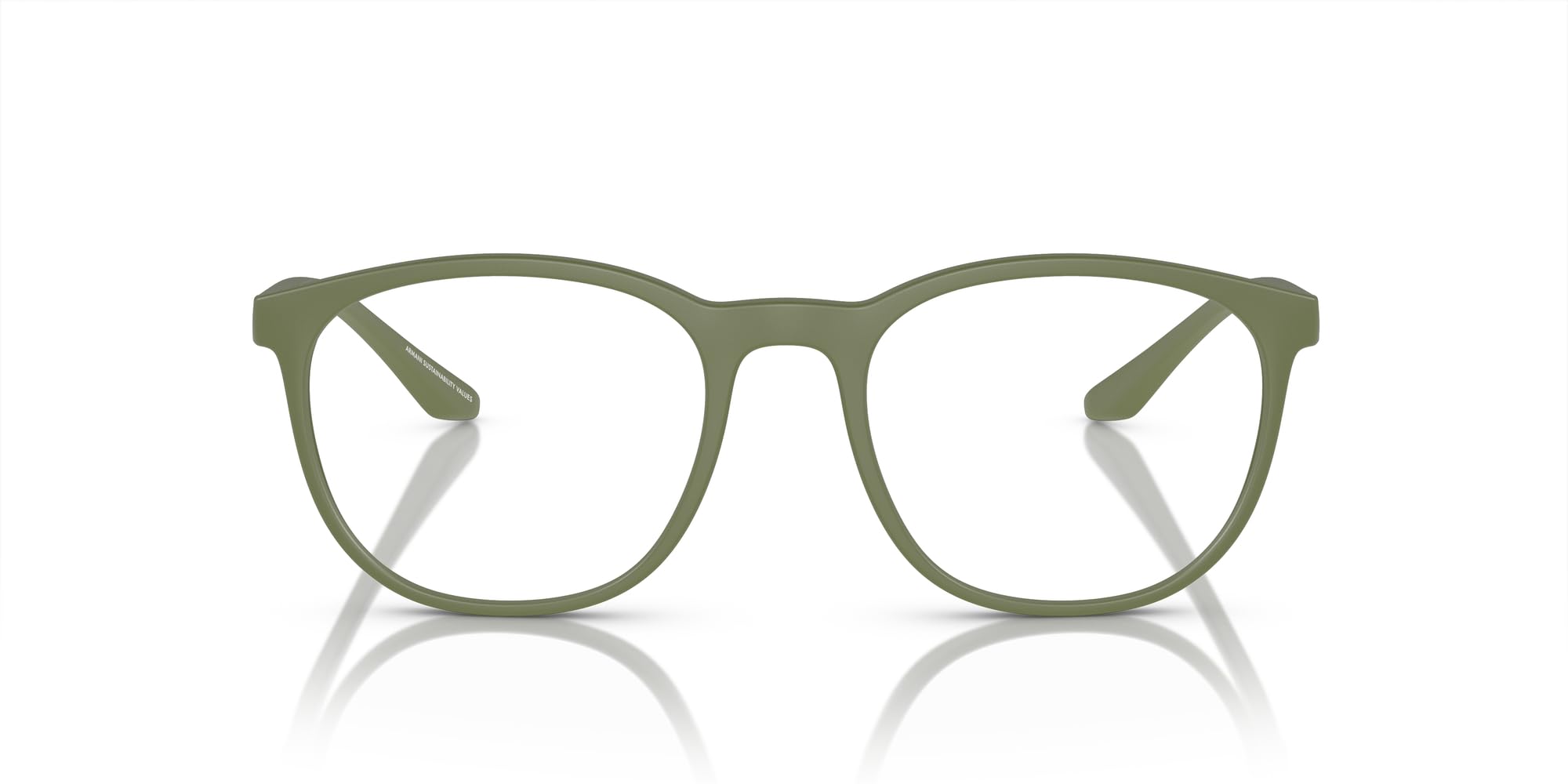 Emporio Armani Men's EA3229 Round Prescription Eyewear Frames, Matte Sage Green/Demo Lens, 53 mm