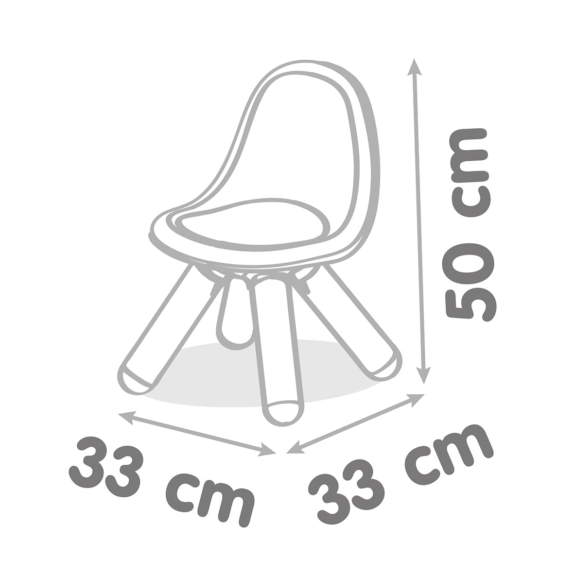 Smoby- Silla Infantil Azul- Línea de Muebles Kid Smoby, Plástico Soplado Resistente a los Rayos UV, Interiores y Exteriores, Patas Robustas, Asiento Cómodo, A partir de 18 meses (7600880116)