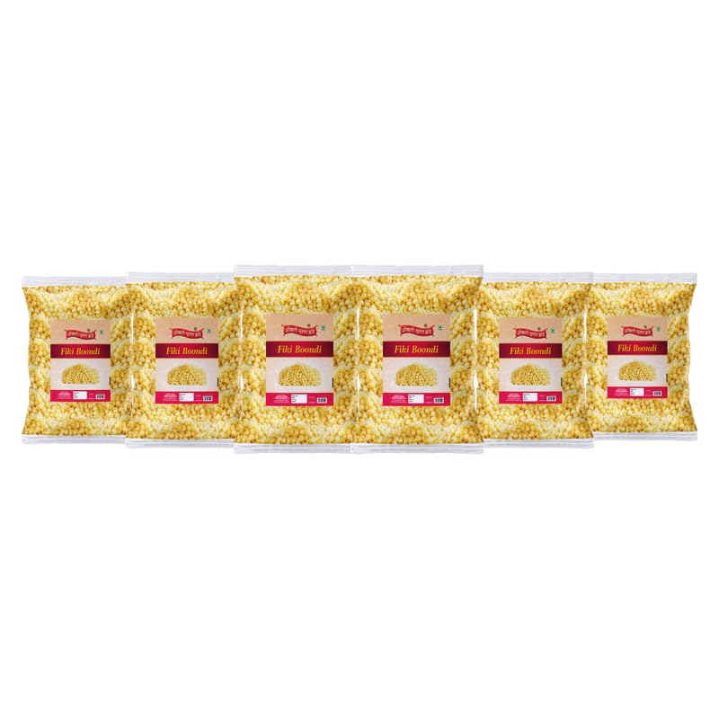 Image of OKHLI MUSAL BRAND Bundi Chach Buttermilk Curd Dahi Raita Boondi Snacks | Nagpur Khari Boondhi Boondi for Raita Plain Boondi Fiki Boondi Sada Boondi Murmure | Healthy and Hygenic Bundi-1Kg*6Pack
