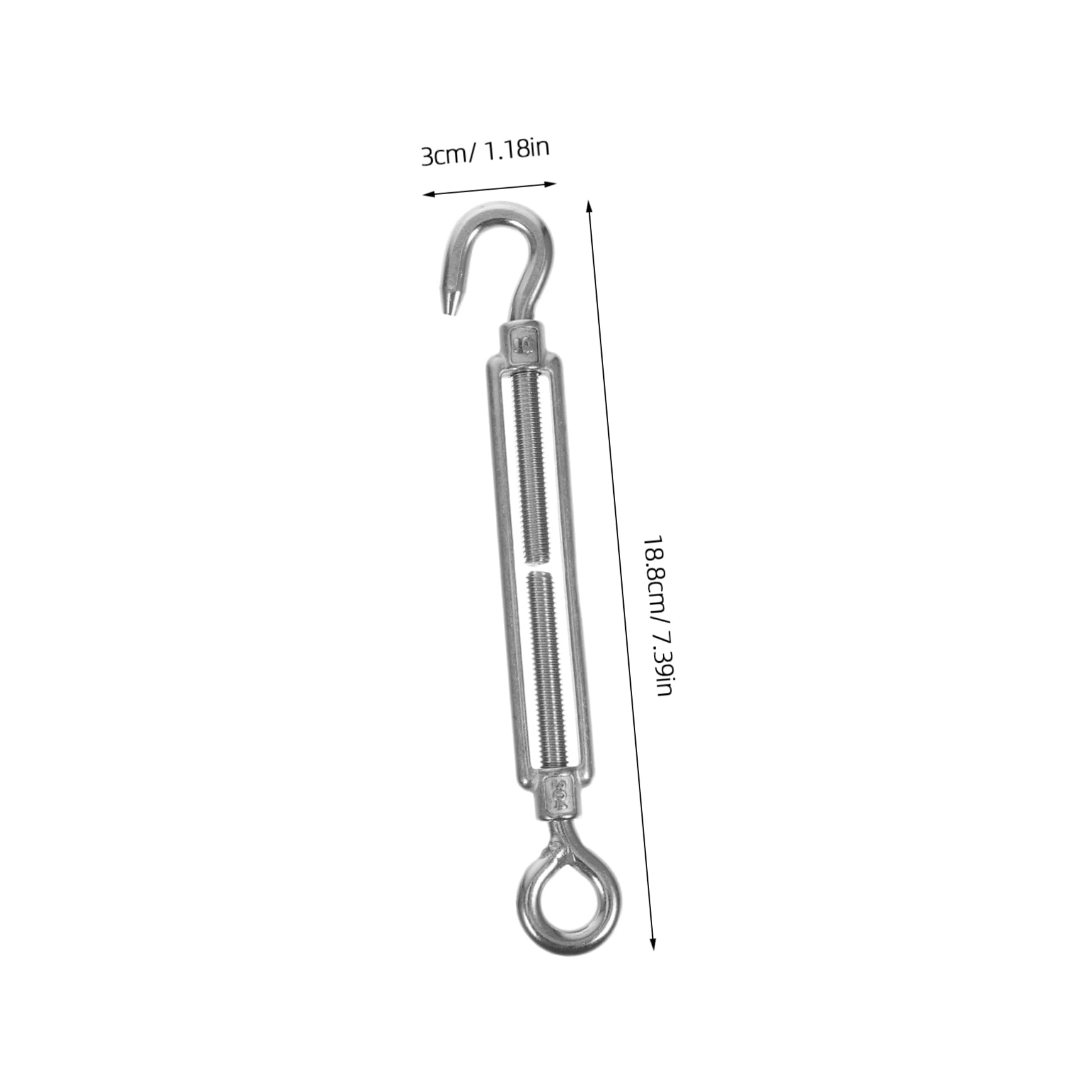 Cabilock 2pcs Flower Basket Bolt Turn Buckle Tension Hook Wire Tightener Screw Turn Buckle Stainless Steel Screw Stainless Steel Turn Buckle Tensioner Sun Shade Hook 304 Stainless Steel
