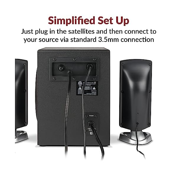 Cyber Acoustics CA-3090 2.1 Speaker System with Subwoofer with 18W of Power – Easy Setup and Convenient Controls, Great for Music, Movies, and Gaming - Image 5