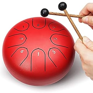 REGIS-Steel-Tongue-Drum-6-Inch-8-Tone-Drum-Set-Percussion-Instrument-Suitable-for-Childrens-Music-Enlightenment-Yoga-meditation-Red