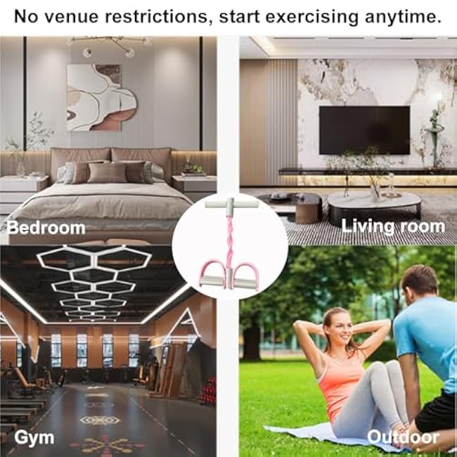 21 Fitness Resistance Bands - 6-Tube Pedal Design for Full-Body Strength Training | Ideal for Home & On-The-Go Workouts