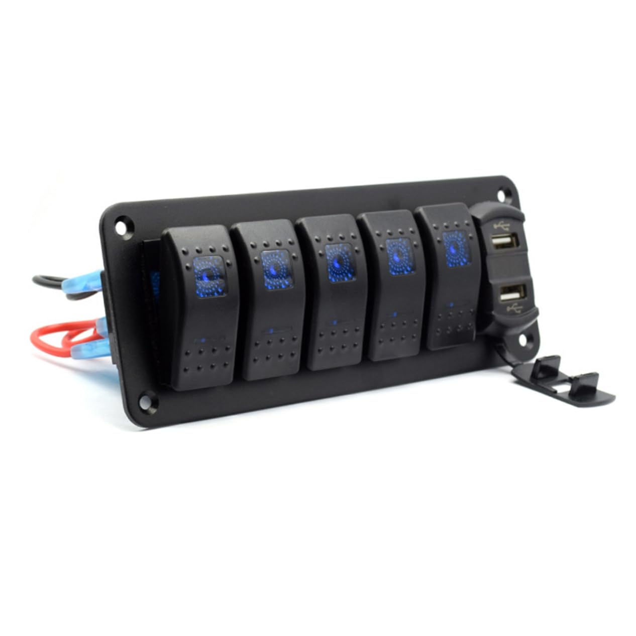 Beatifufu Professional 12-24v 6 Gang Boat Switch Panel Waterproof Marine Panel Voltage for Auto Motorbike Bus Ship