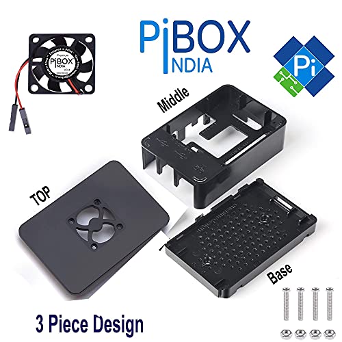 PiBOX India Raspberry Pi 4 Case with Fan Dual Speed 2GB, 4GB, 8GB Black, with air Vents, with High and Low Speed Option Fan Modular Design, Pi 4B,... - Image 4