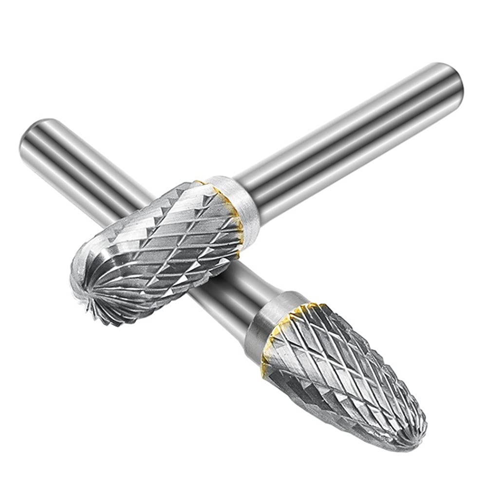 ASNOMY 8 szt. Zestaw zadziorów obrotowych z węglików z węglików – 6 mm trzpień 6 mm/10 mm/12 mm głowica szlifierki z litego węglika obrotowego zestawu plików do wiertła do szlifierki, metalu,