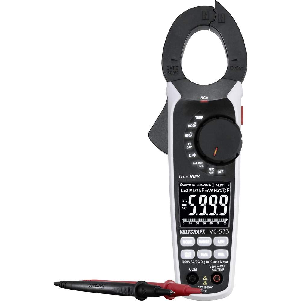 VOLTCRAFT VC-533 Stromzange digital CAT III 600 V Anzeige (Counts): 6000