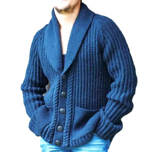 ORDOBO Men's Cardigan Sweater - Men Autumn Winter Cardigan Sweater Slim Outerwear with Pockets Knit Tops Jacket Simpl2