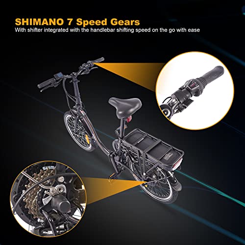 Elektrische vouwfiets, 20 inch, vouwfiets, e-bike, van aluminium, Quick-Fold-systeem, versnelling, opvouwbare fiets… - Afbeelding 5