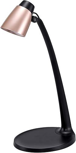 BLACK+DECKER Lámpara de escritorio LED moderna, 3.5W, oro rosa (VLED1814-BD)