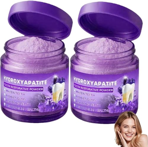 2 Stück Hydroxyapatit Zahnpulver Für Zahnschmelzschutz Zahnpasta Hydroxylapatit Hydroxylapatit Pulver Für Empfindliche Zähne Zahnstärkung Sanfte Minze Frischer Atem