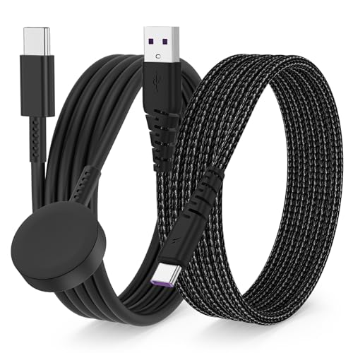 Image of USB C Cable 6ft, Essri 2Pack Type C Charger Cable 6 Feet, Nylon Braided 3A Fast Charging Cord 6 Foot for Samsung Galaxy A10 A20 A51 S9 S8 Note 9 Note 8 Galaxy Note 20 10 S21 S20 S10 Plus （Black）