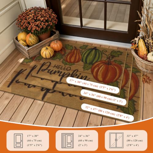 U'Artlines Fall Hello Pumpkin Low Pile Front Door Mat 17"x30" - image 6
