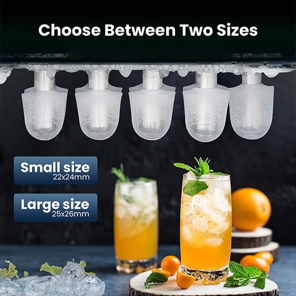 Image of Kilig C02B Countertop Ice Maker Machine | 9 Ice Ready in 5 Mins | 15Kg-24H | Self-Cleaning Function | Portable Ice Maker with Ice Scoop & Basket for Home /Party /Camping