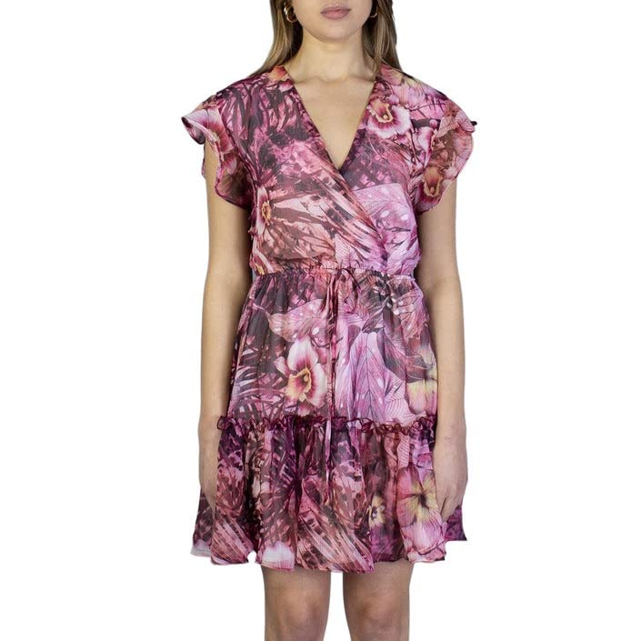 Guess robe jeans rosa p61e batik tropical print