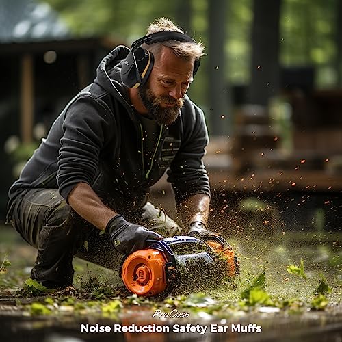 Image of ProCase Noise Reduction Ear Muffs, NRR 28dB Shooters Hearing Protection Headphones Headset, Professional Noise Cancelling Ear Defenders for Construction Work Shooting Range Hunting