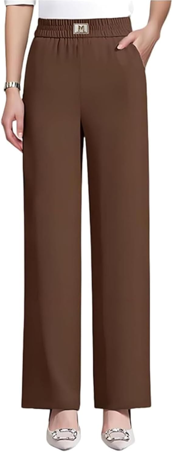 Womens Silky Soft Perfect Drape High Rise Pull-On Stretch Pants for Senior Women Over 50