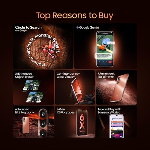 Image of Samsung Galaxy M36 5G Mobile (Velvet Black, 6GB RAM, 128GB Storage) | Google Gemini| Gorilla Glass Victus+ | 7.7mm | AI Enhanced 50MP OIS Triple Camera| Nightography| Lag-free Gaming | Without Charger
