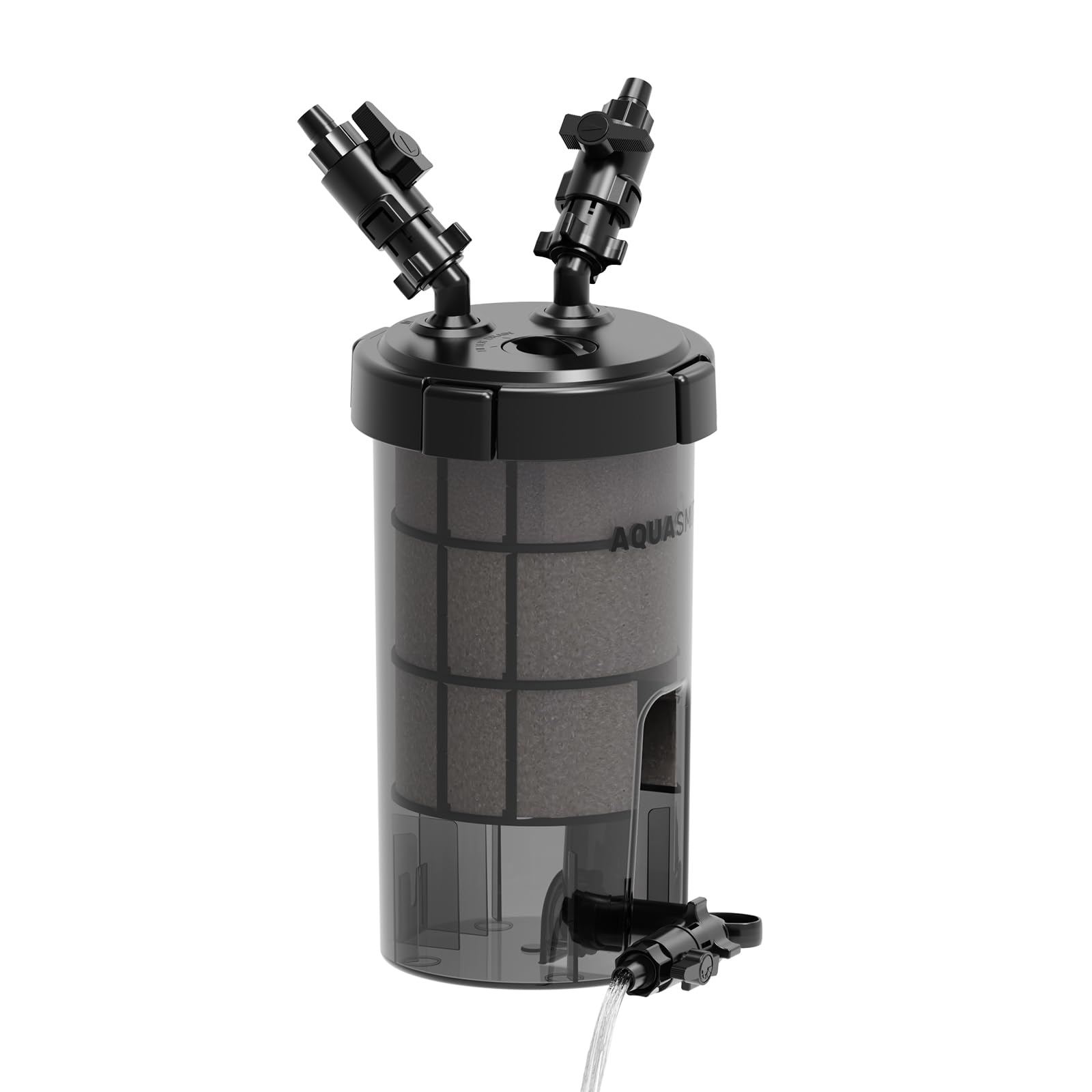 AQUASMITH Filtros de prefiltro no alimentados para acuario, filtro de acuario autolimpiante, forma un sistema de filtración sinérgico con filtro de recipiente principal, extiende el mantenimiento del