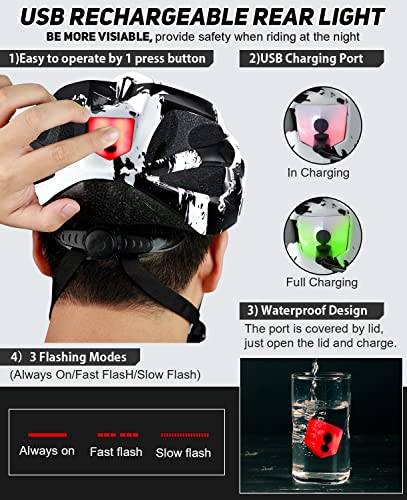 Tadpole Bike Helmet With Usb Rechargeable Led Light Detachable Goggles And Sun Visor, Mountain & Road Bicycle Helmets For Men Women Adult Cycling Helmets thumb #2