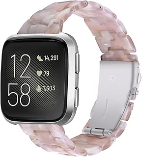 Kabbba Resin Watch Band Compatible with Fitbit Versa/Versa 2/Versa Lite, Lightweight Adjustable Fashion Bracelet Wristband...