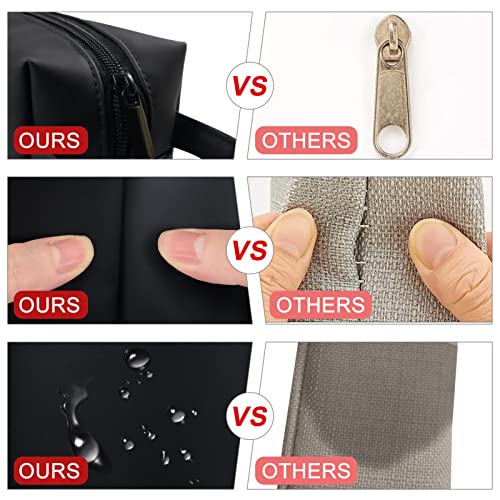 Fmeida Pencil Case Black Pu Leather Extra Large Pencil Case Big Capacity Pencil Bag Soft Pencil Cases With Handle Portable Pencil Boxes Aesthetic Stationery Organizer Men Women Bolsa De Lápices #TOP4