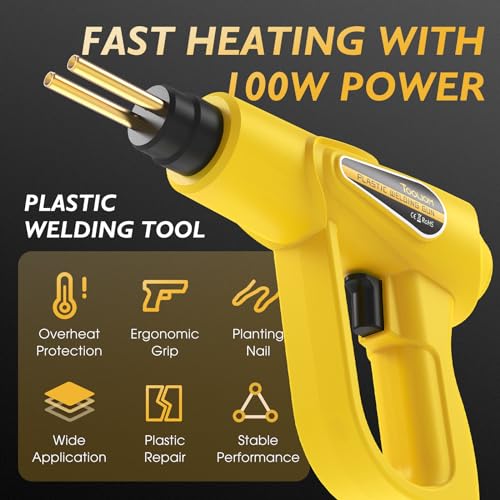 TOOLIOM Kit de ferramentas de grampeador a quente para soldador de plástico 70 W, pistola de solda d