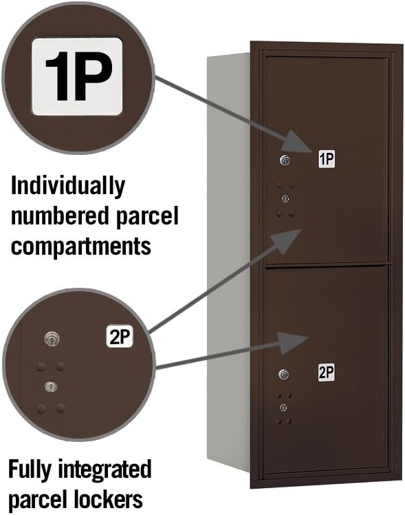 Salsbury Industries 3710S-2PZRU 4C Horizontal Mailbox, Bronze