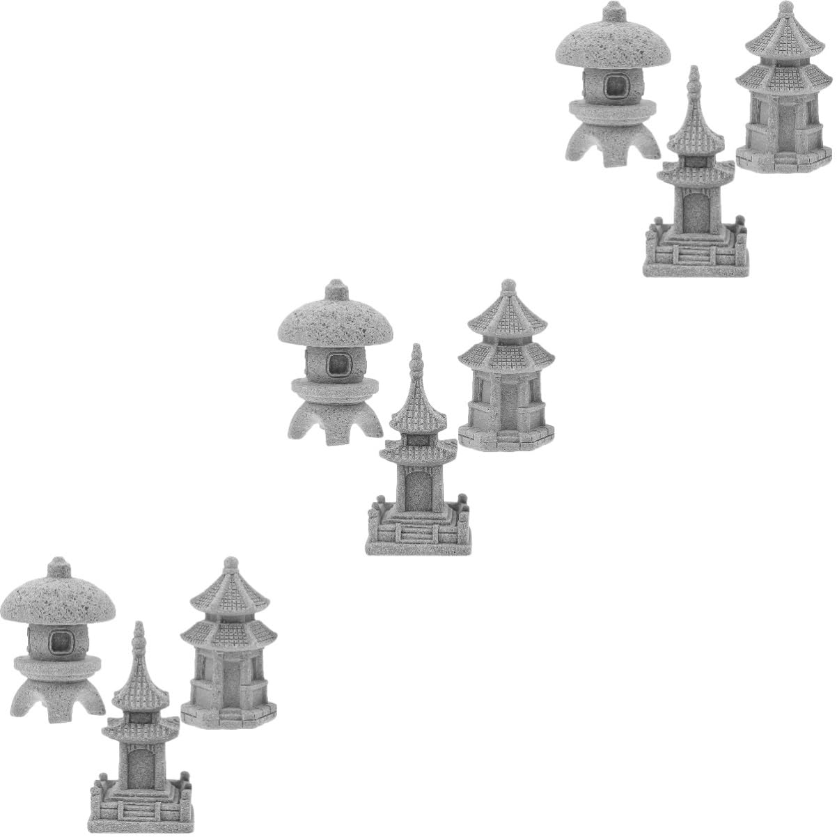 BESTonZON 3 Sätze Teiliges Pavillon Miniatur Statue Für Bonsai Und Garten Dekoration Langlebig Für Balkon Und Terrasse Geeignet 3 Stück * 3