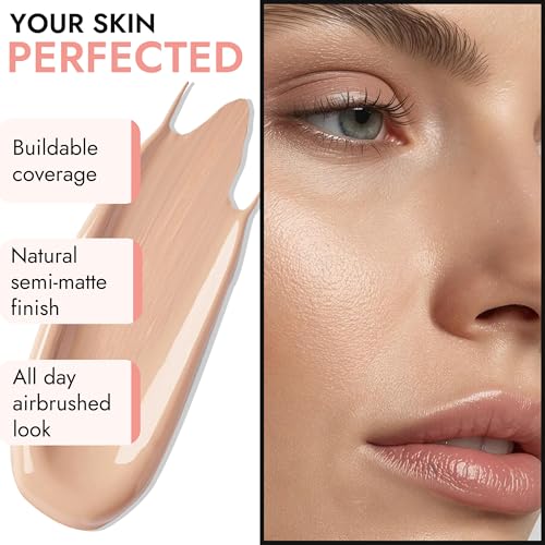 BaeBlu Organic Aloe-Based LUX Liquid Foundation, Natural Vegan Gluten-Free Made in USA, Nutmeg
