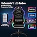 ALFORDSON Gaming Stuhl Gamer Stühle RGB LED Racing Gamer-Stuhl PC-Gaming-Sessel Massage Bürostuhl ergonomisch Fußstützen, Schreibtischstuhl, Neigungswinkel 90-150°,180 kg belastbar, Schwarz