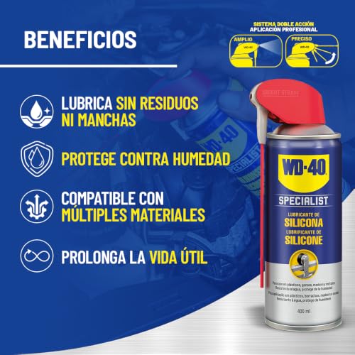 Miniatura 2 de Wd-40 Specialist - Lubricante De Silicona - Fórmula Resistente A Altas Presiones, Protege De La Humedad, Previene Óxido Y Corrosión - Pulverizador Doble Acción 360 - 400 Ml