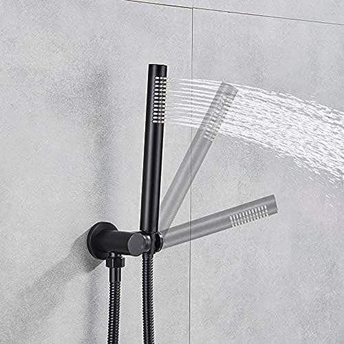 Ensemble de douche en laiton noir avec mitigeur de dérivation et douchette - 5