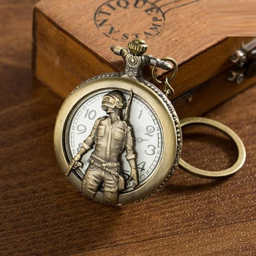 Image of Pocket Watch Metal Keychain Retro Vintage for Gifting With Key Ring Anti-Rust