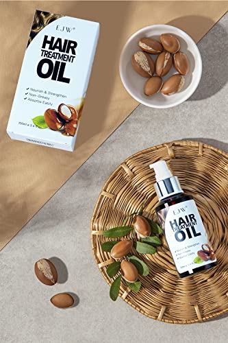 Organic Jojoba Hair Oil, Hydrating Hair Oil For Dry Hair, Macadamia Oil Strengthening & Lightweight Hair Treatment Oil For Curly And Coarse Hair, Nourishing Heat Protection, 100% Pure, Cold Pressed #TOP2