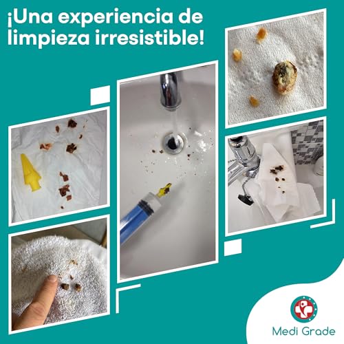 Miniatura 3 de Medi Grade Kit Limpia Oídos Limpiador De Tapones Oídos Seguro Set Limpiador De Oídos Con Jeringuilla Grande De 60 Ml Y 3x Puntas Suaves Para Sacar Cera
