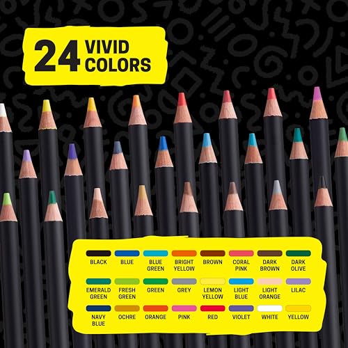 Image of POSCA Colored Pencils, Soft Core, 24 Count, Ultra-Smooth, Rich Pigment, Vibrant Colors for Blending, Shading & Layering, Adult Coloring & Drawing