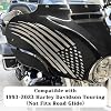 Fits 1993-2023 Harley Davidson Touring American Flag Decals for Bat Wing Fairing Exterior Vinyl Cover Accessories Matt Black 2PCS (Not fit Road Glide)