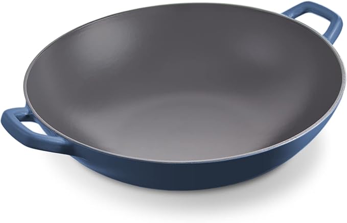 Zakarian by Dash 14-inch nonstick cast iron wok in blue