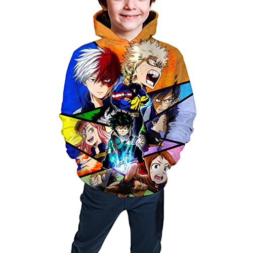 3D Printing Fashion Sweatshirt, Teen Anime Hoodie Sports Tops Hero01-S #TOP2