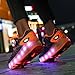 Kids LED Roller Shoes – Rechargeable Light Up Sneakers with Adjustable Fit and Retractable Wheels Orange