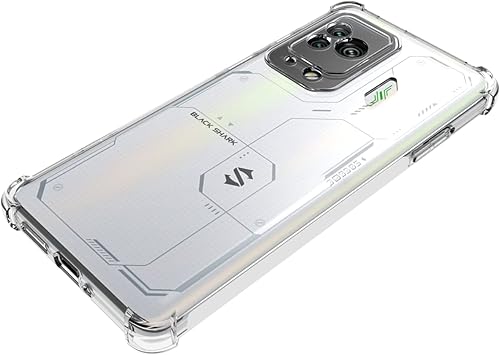 Miniatura 5 de Caso para negro tiburón 5 pro claro TPU cuatro esquinas cubierta protectora transparente suave funda